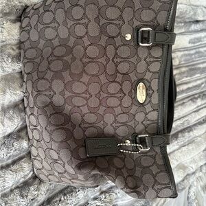 Coach Signature Shoulder Bag in Black and Gray